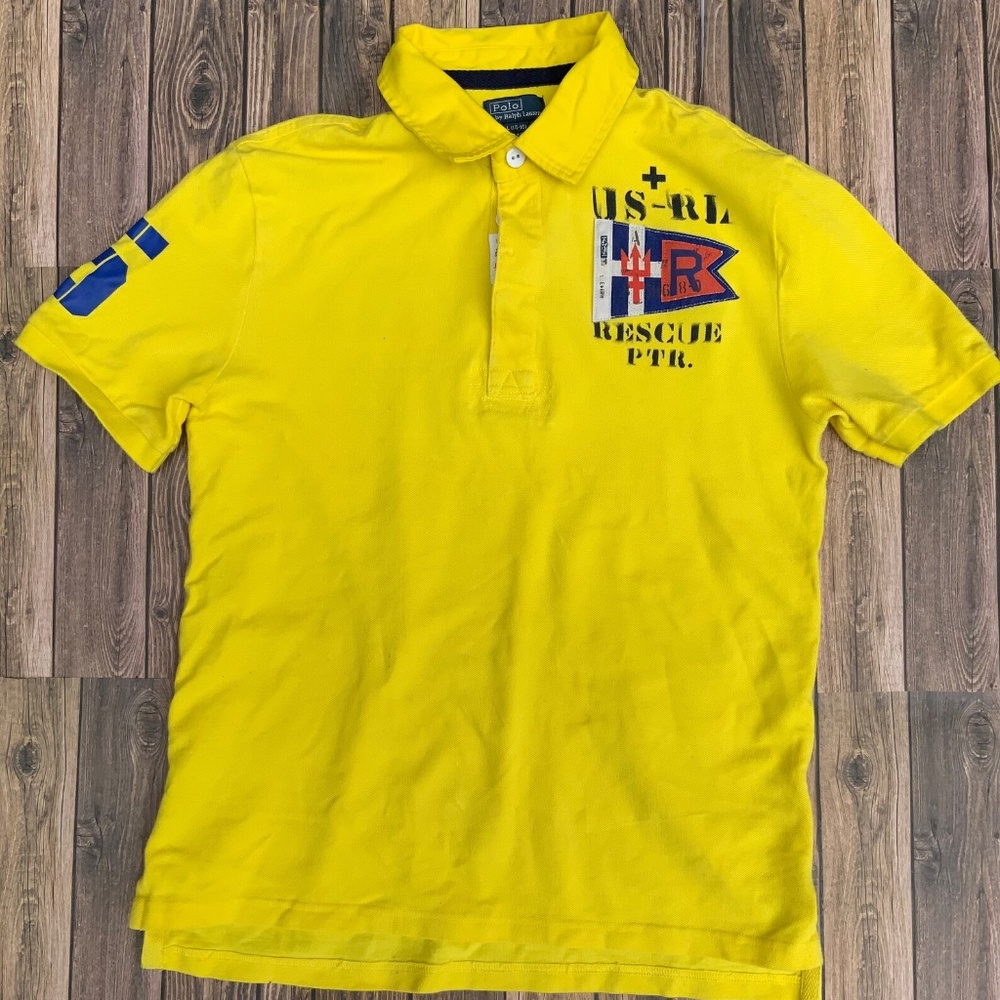 Vintage Kids Yellow Rescue Patrol Ralph Lauren Polo